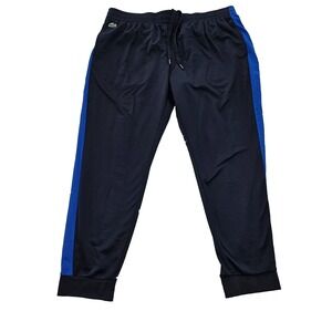 Lacoste Sport Mens Track Pants Navy Blue Royal‎ Stripe Joggers 2XL Drawstring